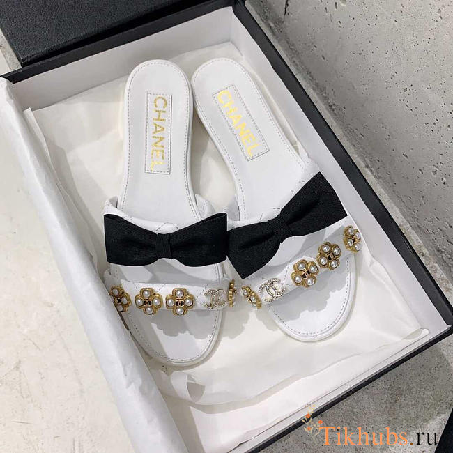 Chanel Casual Style Party Style Elegant Style Mules White - 1