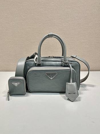 Prada Antique Nappa Top-handle Bag Gray 24x12.5x7cm