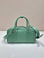 Prada Antique Nappa Top-handle Bag Green 24x12.5x7cm - 3