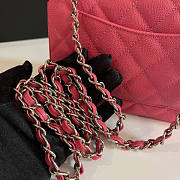 Chanel Small Flap Bag Pink Caviar Silver 20cm - 3