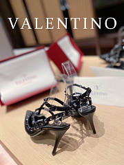 Valentino Rockstub Sandals Black Heel 9cm - 3