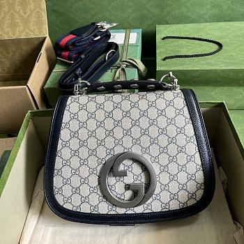 Gucci Blondie Medium Top Handle Bag Blue 29x22x7cm