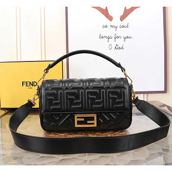 Fendi Baguette Black Leather Bag 27x15x6cm