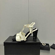 Chanel Lambskin & Grosgrain Black White Heel 10cm - 3