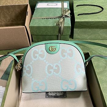 Gucci Ophidia Jumbo GG Small Shoulder Bag Green 23.5x19x8cm