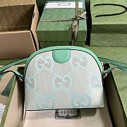 Gucci Ophidia Jumbo GG Small Shoulder Bag Green 23.5x19x8cm - 3