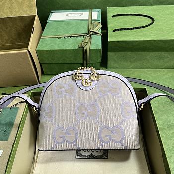 Gucci Ophidia Jumbo GG Small Shoulder Bag Purple 23.5x19x8cm