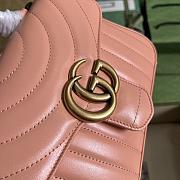 Gucci GG Marmont Matelassé Mini Top Handle Bag Peach 20x14x8cm - 2