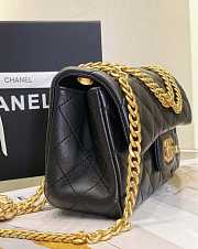 Chanel Flap Bag CF Camellia Lambskin Black Gold 20cm - 6
