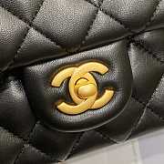 Chanel Flap Bag CF Camellia Lambskin Black Gold 20cm - 2