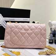 Chanel Flap Bag CF Camellia Lambskin Pink Gold 20cm - 5