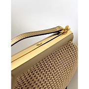 Fendi First Small Beige Raffia Macrame Bag 26x18x9.5cm - 5