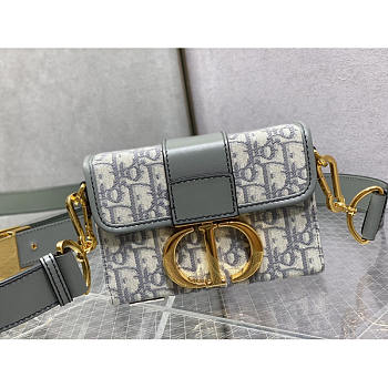 Dior Montaigne Box Bag Gray Oblique Jacquard 17.5 x 11.5 x 5 cm