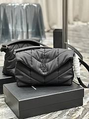 YSL Puffer Messenger Bag Nylon Black 34×27×12cm  - 1