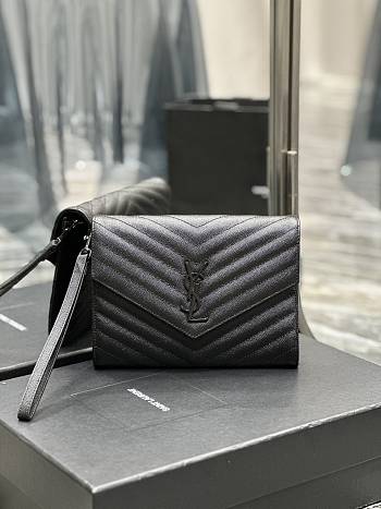 YSL Cassandre Flap Pouch Black 21×6×3cm