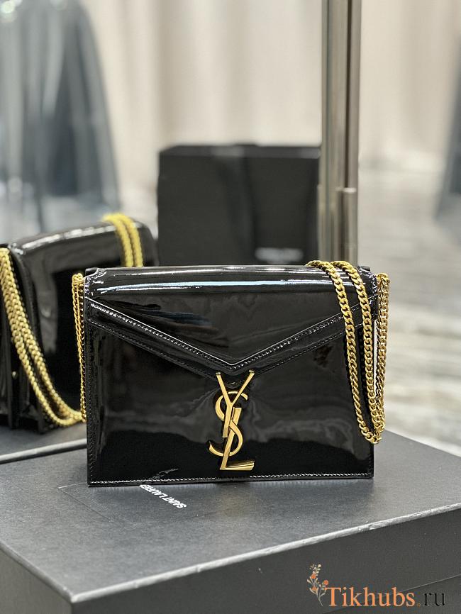 YSL Cassandra Black Patent Leather 22x16.5x5.5cm - 1