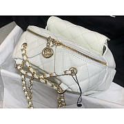 Chanel CC Day Backpack Quilted Caviar Mini White 18x16x8cm - 5