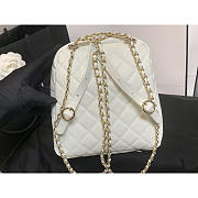 Chanel CC Day Backpack Quilted Caviar Mini White 18x16x8cm - 4