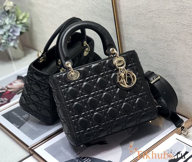 Dior Medium Lady Black Gold 24cm - 1