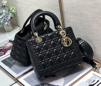 Dior Medium Lady Black Gold 24cm