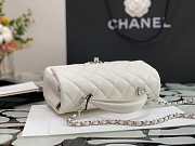 Chanel Mini Flap Bag Caviar Top Handle White Silver 20x13x9cm - 6