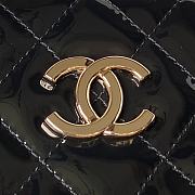 Chanel Small Shopping Bag Patent Gold Metal Black 20.5 × 28.5 × 7 cm - 4