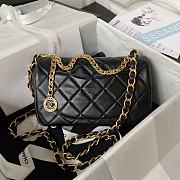 Chanel Flap Bag Coin Black Lambskin Gold 23.5x15x8cm - 5