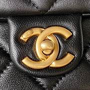 Chanel Flap Bag Coin Black Lambskin Gold 23.5x15x8cm - 3