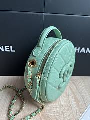 Chanel Small Vanity Case Caviar Gold Light Green 16x16x6.5cm - 6