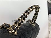 Chanel Flap Chain Bag Black Caviar Gold With Handle 18x10x4.5cm - 4