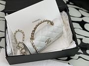 Chanel Flap Chain Bag White Caviar Gold With Handle 18x10x4.5cm - 6