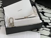 Chanel Flap Chain Bag White Caviar Gold With Handle 18x10x4.5cm - 4