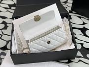 Chanel Flap Chain Bag White Caviar Gold With Handle 18x10x4.5cm - 2