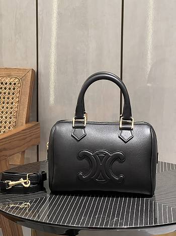 Celine Small Boston Cuir Triomphe Smooth Calfskin Black 19.5 x 14 x 11 cm