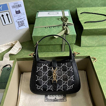 Gucci Crystal GG Lizard Jackie 1961 Mini Bag 19x13x3cm