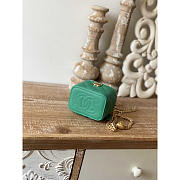 Chanel Vanity Leather Mini Bag Green 10.5x8.5x7cm - 5