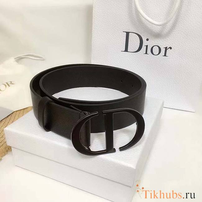 Dior 30 Montaigne Belt in Calfskin Leather Black 3.5cm - 1