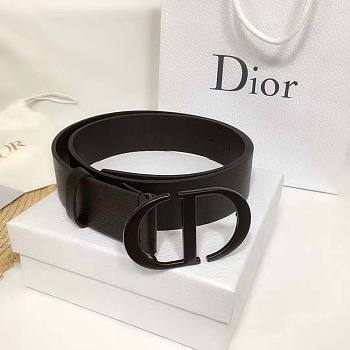Dior 30 Montaigne Belt in Calfskin Leather Black 3.5cm
