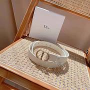 Dior 30 Montaigne Crystals Belt White 2.7cm - 2