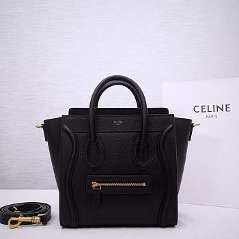 Celine Nano Luggage Bag in Drummed Calfskin 20x20x10cm