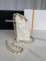 Chanel Small Bucket Bag Lambskin Gold White 17 × 16 × 7 cm - 3