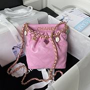 Chanel Small Bucket Bag Lambskin Gold Pink 17 × 16 × 7 cm - 1