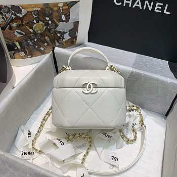 Chanel Small Vanity Case Lambskin Gold White 13.5 × 16.5 × 10.5 cm