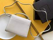 YSL Cassandra Mini Top Handle Bag Grain White 20x16x7.5cm - 5