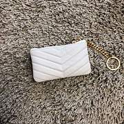 YSL Key Pouch Monogram White 13.5 X 7.5 X 2 cm - 2