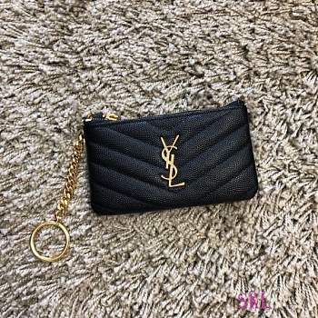 YSL Key Pouch Monogram Black Gold 13.5 x 7.5 x 2 cm