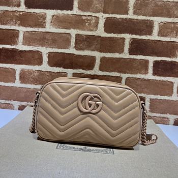 Gucci GG Marmont Matelassé Shoulder Bag Rose Beige 24x13x7cm