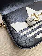 Gucci x Adidas Horsebit 1955 Shoulder Bag Black White 20x14x5cm - 6
