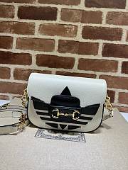 Gucci x Adidas Horsebit 1955 Shoulder Bag White Black 20x14x5cm - 1