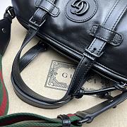 Gucci Small Duffle Bag With Tonal Double G Black 28.5x16x16cm - 3